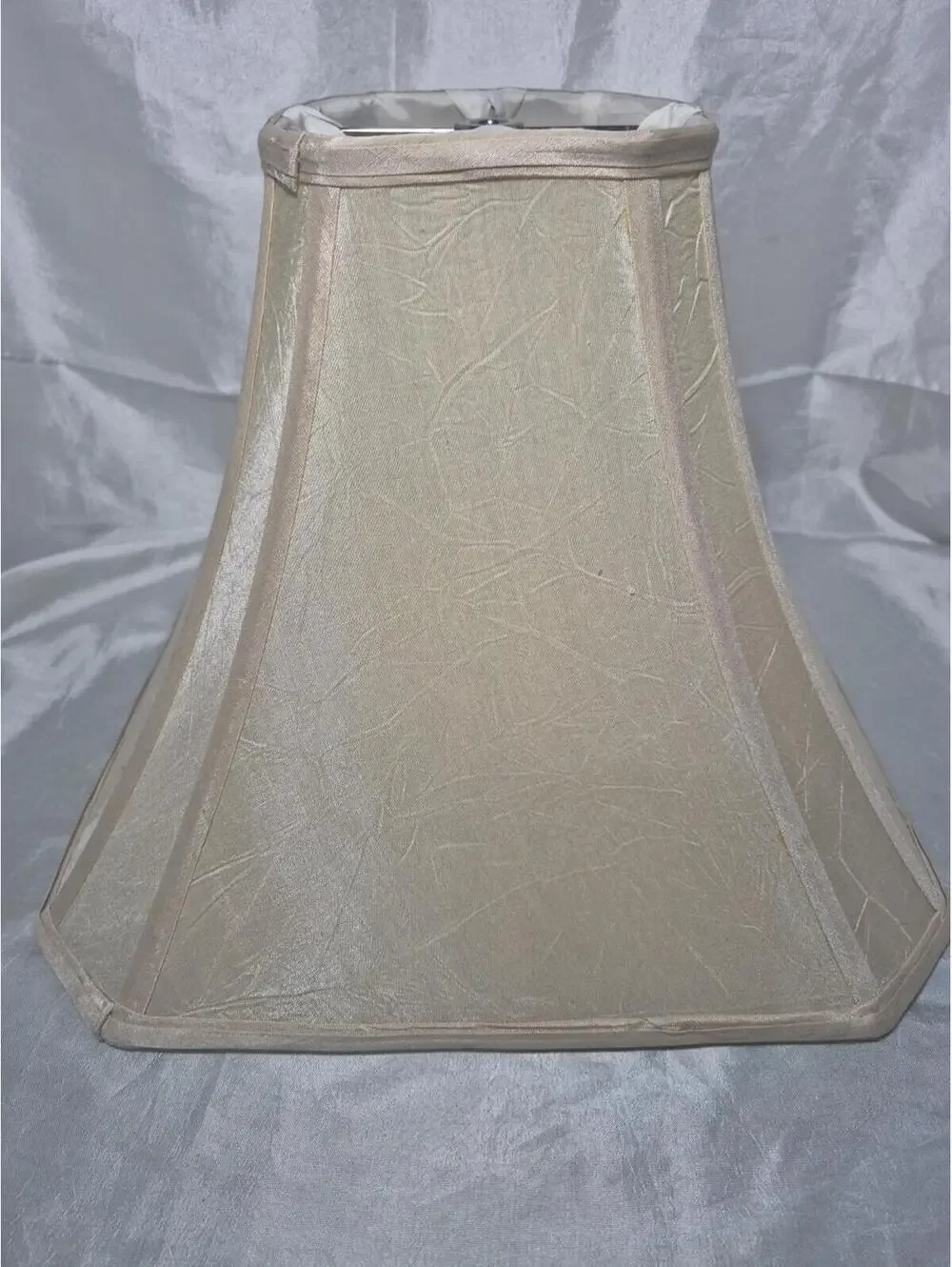 Square Bell Inverted Textured Ivory Corner Lamp Shade 13